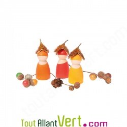 12 figurines en bois couleurs arc en ciel, Grimm\'s