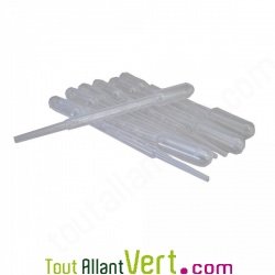 Lot de 10 pipettes pasteur en plastique, 3ml gradu�es 0.5ml