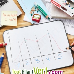 Crayon marqueur effa�able Rouge pour tableau blanc et ardoise, lot de 5