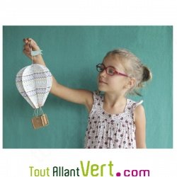 4 montgolfires en carton  fabriquer + 4 jolis nuages, 4-11 ans