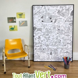 Poster g�ant � colorier Dinosaures 70 x 100 cm