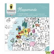 Poster gant 70 x 100 cm  colorier Mappemonde