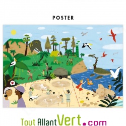 Puzzle + poster 150 pi�ces Dinosaures, +6 ans