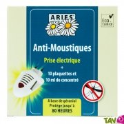 Prise lectrique diffuseur anti-moustiques + 10 plaquettes et 10ml de concentr, 80h de protection