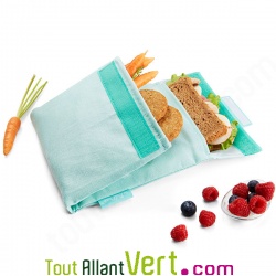 Sac � gouter Snack\'NGo Duo Menthe avec 2 pochettes r�utilisable et lavable