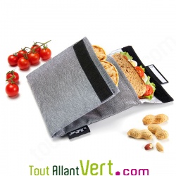 Sachets snack �cologique r�utilisable et lavable 18 x 18 cm coloris noir