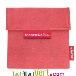 Sac � gouter Rouge Snack\'NGo Duo avec 2 pochettes r�utilisable et lavable
