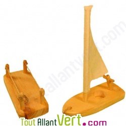 Bateau en bois + dock arrimage en bois 