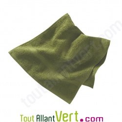Serviette mains 30x50cm vert en �ponge 100% coton bio