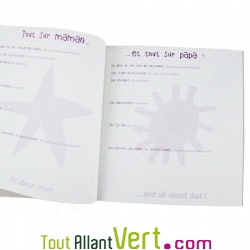 Journal de Naissance, livret recycl� cousu 20cm