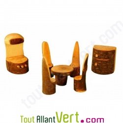 Ensemble cuisine en bois pour maison d\'elfs 