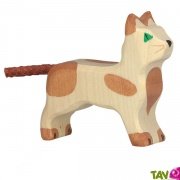 Petit chat en bois debout 6 cm