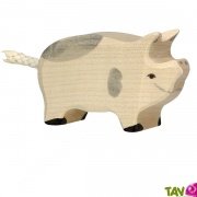 Petit cochon en bois tacheté 4 cm