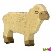 Mouton blanc en bois debout 8,5 cm