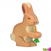 Lapin et sa carotte en bois 7x6 cm, Holztiger