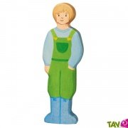 Figurine fermier en bois debout 15 cm