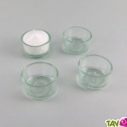 Support verre recycl pour bougie veilleuse, lot de 4