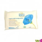 Lingettes bb biodgradables coton bio, Douce Nature x 40