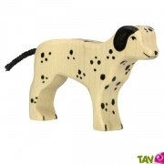 Chien Dalmatien en bois debout 11,5 cm, grande figurine Holztiger