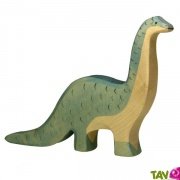 Brontosaure en bois, dinosaure bleu herbivore 21 cm