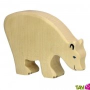 Ours polaire en bois qui mange 12 cm