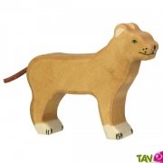 Lionne en bois debout 11 cm