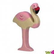 Flamant rose en bois debout 11,5 cm Holztiger