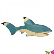 Requin en bois, grande figurine Holztiger