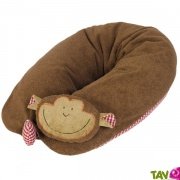 Coussin d'allaitement marron singe, coton bio et balle d'peautre bio