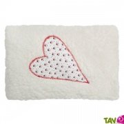 Petit coussin Bouillotte Graines d'peautre et coton bio avec coeur 20x13cm