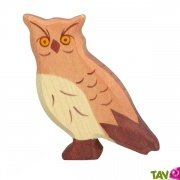 Hibou en bois, grande figurine 6,5 cm