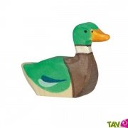 Canard colvert en bois qui nage 7 cm, Holztiger