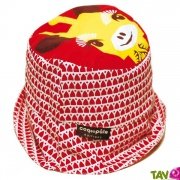 Chapeau Bob enfant Girafe rouge en coton biologique