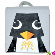 Sac  dos enfant Pingouin coton bio 23 x 23 x 7.5 cm