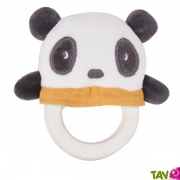 Hochet Panda coton bio et accroche en caoutchouc naturel