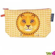 Grande trousse d'cole en coton bio Lion 22 x 13 cm