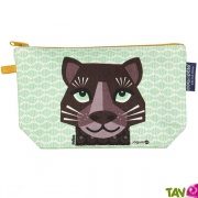 Grande trousse d'cole en coton bio Jaguar 22 x 13 cm