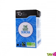 Th vert sencha bio de Chine, bote de 24 sachets
