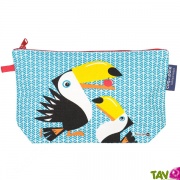 Trousse  crayons Toucans en coton biologique 22 x 13 cm