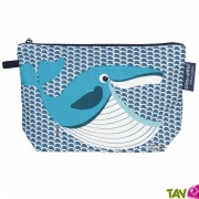 Grande trousse d'cole enfant en coton bio Baleine 22 x 13 cm