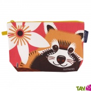 Grande trousse Ecole en coton bio Panda Roux, 22 x 13 cm