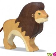 Lion en bois debout 13 cm