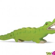 Crocodile vert en bois 7 cm Holztiger