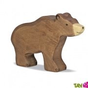 Ours brun en bois debout 10 cm