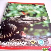 Cahier  spirale petits carreaux A4 recycl Greenpeace crocodile